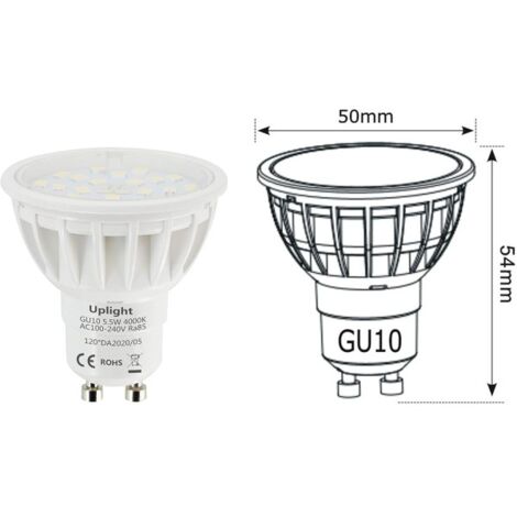 Lampada faretto 8W luce lampadina a led attacco con attacco GU10 da 220V  bianca - - LAMPADE LED LAMPADINE E FARETTI SPOT