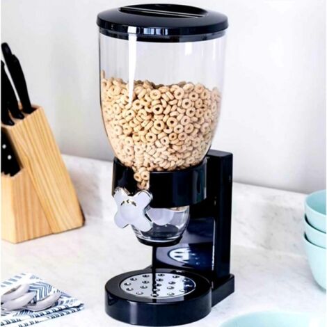 Dispenser per cereali Dosatore per cereali 2 x 3,5 L plastica, legno di  faggio