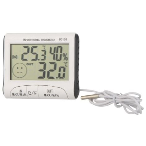 Trade Shop - Termometro Igrometro Digitale Temperatura Umidita' Casa  Ufficio Dc103 Con Sonda