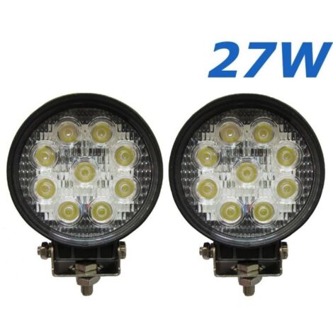 KIT 10 PEZZI FARO FARETTO 27W FARI 27 WATT 9 LED 12V AUTO PER LAVORO BARCA  JEEP