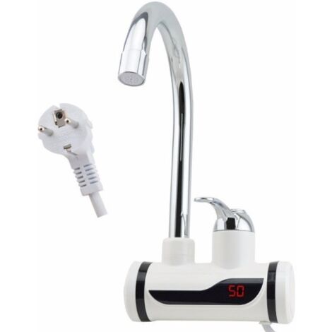 Trade Shop - Rubinetto Miscelatore Elettrico Caldaia Acqua Calda Con Spina  Cucina Bagno 3000w