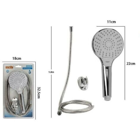 Trade Shop - Kit Doccetta 69330 Doccino Soffione Bagno Doccia Tasto Select  Laccio 1,8mt Staffa