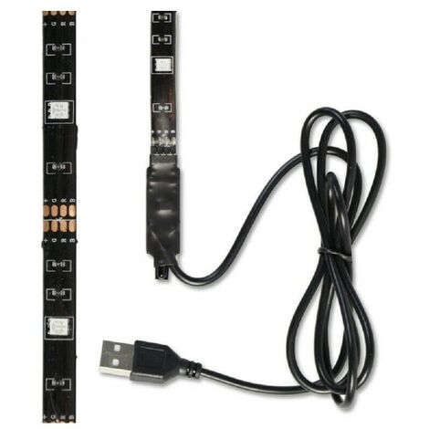 Trade Shop - Kit Tv Striscia Strip Led Usb Rgb 5v Per Retroilluminazione 2  Mt 3 Mt