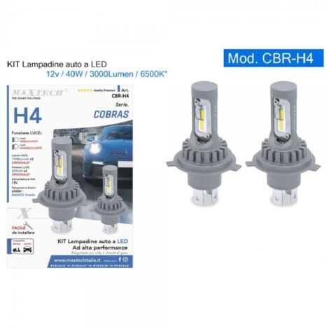 Coppia H4 Lampade LED da Auto Fari Moto Kit Lampadine 70W Luce
