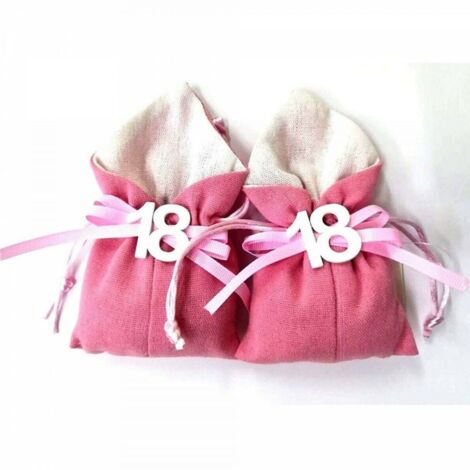 12 PZ COLOR BAG SACCHETTO 18° ANNI DICIOTTESIMO COMPLEANNO 10x12 CM  BOMBONIERA PORTACONFETTI