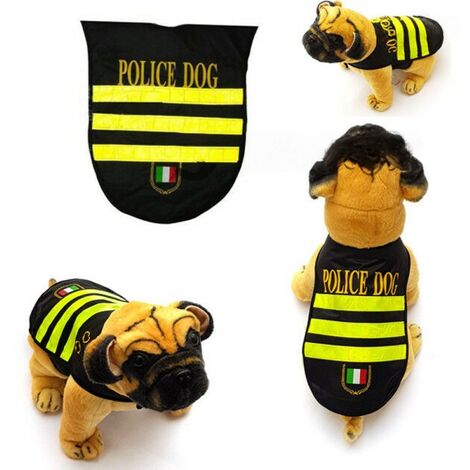 Trade Shop - Cappotto Vestito Impermeabile Catarifrangente Cane Police Dog  Taglia S