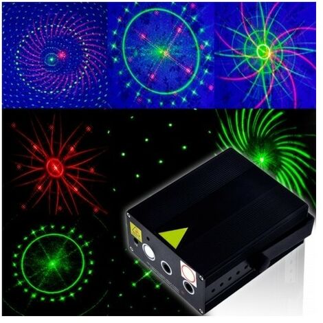 PROIETTORE MINI LASER EFFETTO LUCI VERDE E ROSSO PER NATALE DISCOTECA DJ  LOCALI