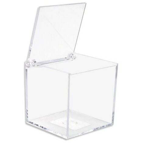 Trade Shop - 12 Scatoline Scatole Cubo Plexiglass 8x8cm Trasparente Porta  Confetti Bomboniera