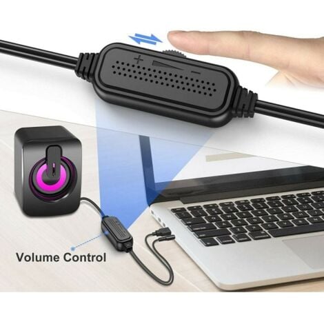 Trade Shop - Casse Audio 2.0 Aux Usb Altoparlanti Luce Rgb Per Pc Notebook  6 W X 2