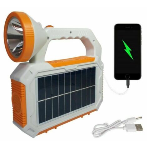 Trade Shop Torcia Lampada Pannello Solare Portatile Ricaricabile Led