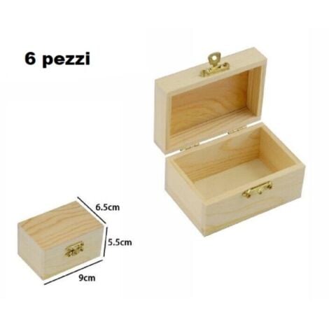 Trade Shop - Set 6 Scatoline Legno Portagioie Scatola Cofanetto