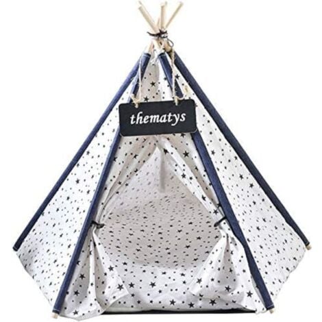 Trade Shop - Tenda Per Cani Gatti Animali Domestici Tepee Cuscino Cestino  Lavabile 60x60x90cm