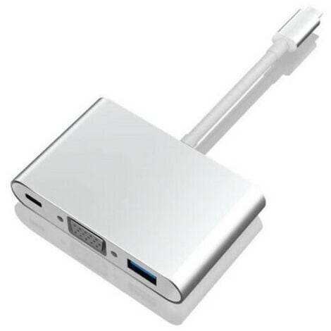 Trade Shop - Adattatore Multiporta 3 In 1 Hub Convertitore Type C A Vga  Type C Usb 3.0 Lz-03h