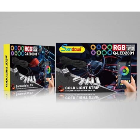 STRISCIA LED RGB per Interni Auto, 6 M, per Auto, Con App EUR 37,35 -  PicClick IT