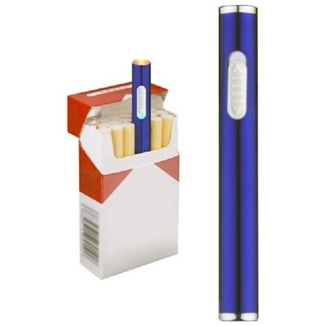Trade Shop - Accendino Ricaricabile Slim Compatto Antivento Usb Senza  Fiamma No Gas Sigaretta