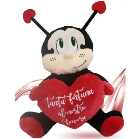 Trade Shop - Coccinella Peluche Da 55 Cm Con Cuore Regalo Porta Fortuna San  Valentino 95387