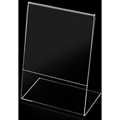 Trade Shop - Set 2pz Cornici Espositore Trasparente Plexiglass 15x20cm  Verticale Porta Foto