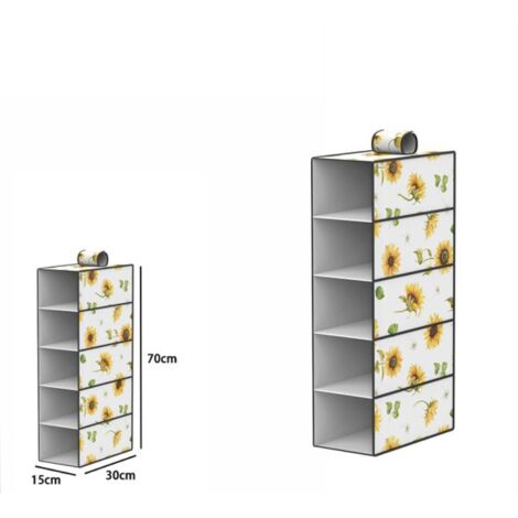 Organizer Armadio in Tessuto Portatutto Organizzatore Pensile,3,4