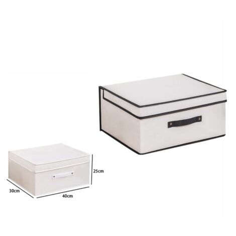 BOX SCATOLA SALVASPAZIO ARMADIO CONTENITORE PORTA OGGETTI ORGANIZER  30x40x25 CM