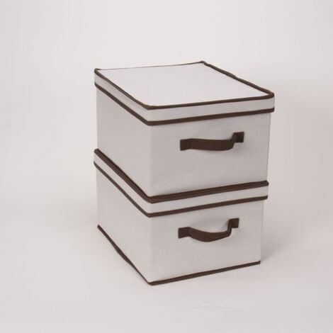 Trade Shop - Box Scatola Salvaspazio Armadio Contenitore Porta Oggetti  Organizer 30x28x15 Cm