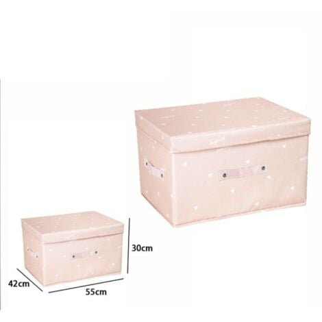 Trade Shop - Box Scatola Salvaspazio Armadio Contenitore Porta Oggetti  Organizer 55x42x30 Cm Rosa