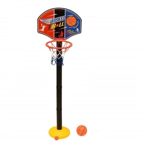 Trade Shop - Set Canestro 115cm + Pallone Basket Con Rete Bambini  Giocattolo Base Regolabile
