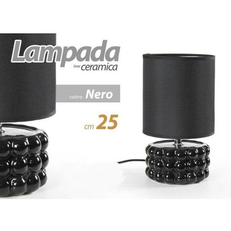 Alta base per lampada in ceramica - Nero - HOME