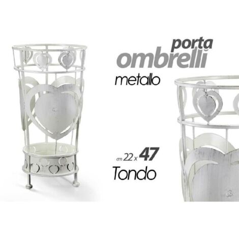 Portaombrelli - 15,5 x 15,5 x 49 cm - metallo verniciato - fantasia gocce -  bianco - King collection su