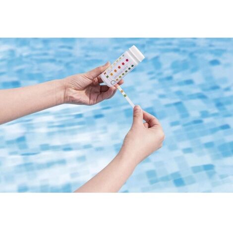 Trade Shop - Strisce Test Acqua Piscine Spa 3in1 50 Pz 3 Funzioni Cloro Ph E  Alcalinità