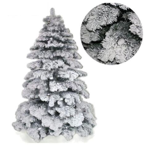 Trade Shop - Albero Di Natale 120cm Abete Snow Con Effetto Innevato Bianco  Base A Croce