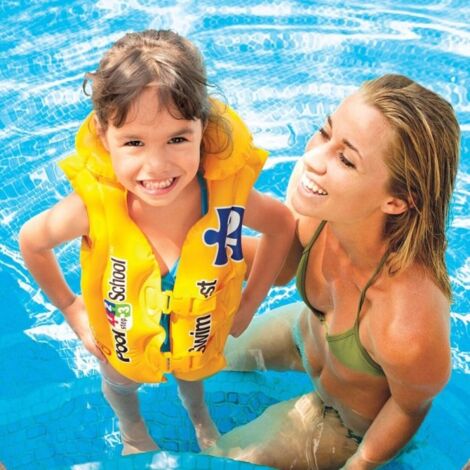 Trade Shop - Giubbotto Giubbino Pool School Salvagente Gonfiabile 50x47cm  Bambini Nuoto 58660