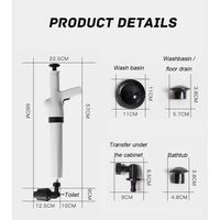 YUCHENGTECH Stantuffo WC Elettrico Stantuffo per WC ad Alta Pressione Sturalavandino  Elettrico Sturatubi ad Aria Compressa con 4 teste sostituibili per  Disintasare WC/Lavello/Vasca/Scarico a Pavimento : : Fai da te