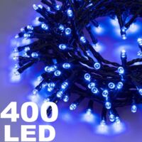 Trade Shop - Catena Luminosa 400 Luci Led Lucciole Colore Blu Controller 8  Funzioni Interno