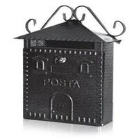 CASSETTA LETTERE E PORTAPANE PER ESTERNO FERRO BATTUTO NERO 41x27x27 cm  (LxHxP)