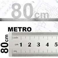 RIGHELLO METRO 1MM A 50CM METALLO ACCIAIO RIGA MULTIFUNZIONE