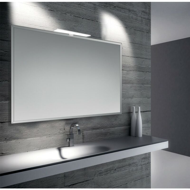 Lucky - specchio bisellato con lampada led ip44, dimensioni 90 x 60 cm