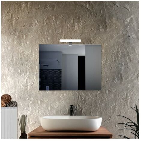 Specchio bagno reversibile con lampada led 70x50 cm