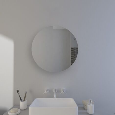 Luna - specchio bagno rotondo filo lucido, dimensioni  diametro 80 cm-