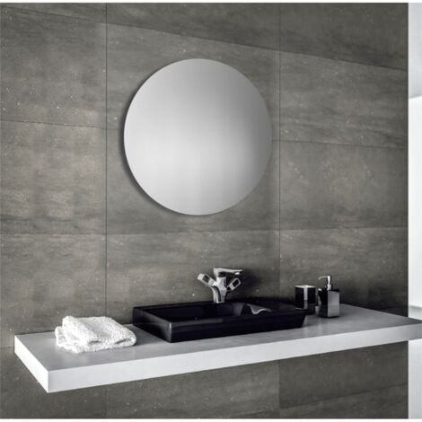 Luna - specchio bagno rotondo filo lucido, dimensioni  diametro 80 cm-