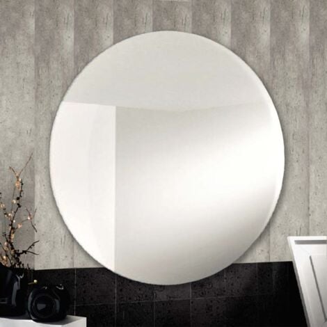 Luna - specchio bagno rotondo filo lucido, dimensioni  diametro 80 cm-