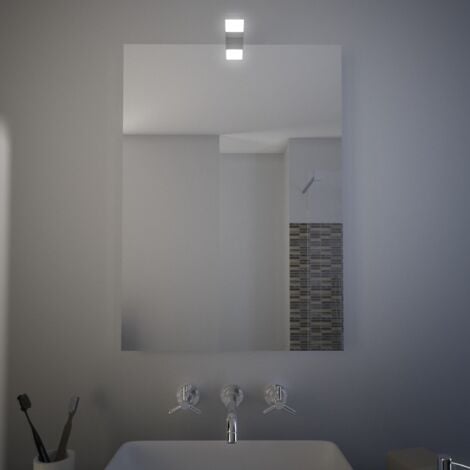 Monel - specchio con lampada led, dimensioni  50 x 70 cm