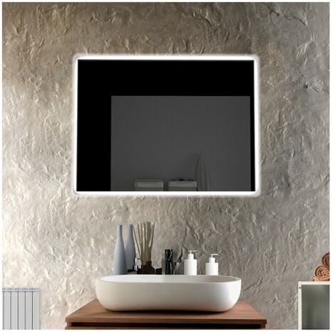 Hester - Specchio da bagno retroilluminato con interruttore touch