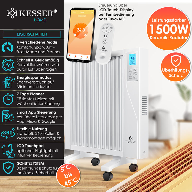 KESSER® radiador de aceite con aplicación WiFi y pantalla digital