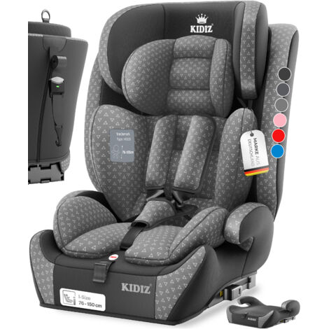 KIDIZ® Triangle Premium silla de coche  9 kg - 36 kg 1-12 años  grupo 1/2/3  universal  homologado según ECE R129/03  con Isofix  gris