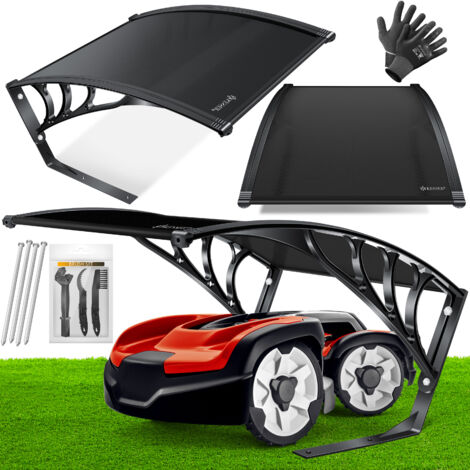 KESSER® robot cortacésped garaje techo marquesina para robot cortacésped Automower jardín resistente a la intemperie robot cortacésped garaje  negro