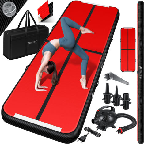 KESSER® Gym mat Colchoneta de gimnasia hinchable Airtrack Colchoneta de gimnasia 3/4/5/6m  incl. bolsa de transporte y bomba de aire eléctrica  Colchoneta de yoga  Colchonetas de gimnasia  300 x 100 x