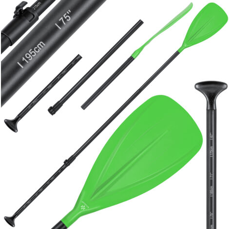 KESSER® Paddle - 3-piece for Kayak SUP Stand-Up Paddling Board Paddle  Adjustable Telescopic 165cm-215cm Aluminium for Stand Up Paddle Kayaking  Verde