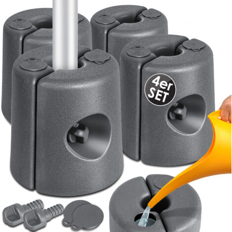 KESSER® gazebo feet set de 4 gazebo feet rellenables con agua/arena 22 x 22 x 25 cm HDPE pesos para estabilización para gazebos carpas de jardín  antracita