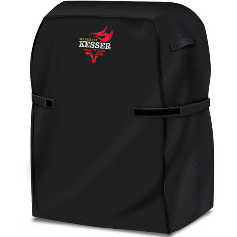 KESSER® Premium BBQ grill cover cubierta del capó resistente a la intemperie - para Weber, Brinkmann, Char Broil, tejido Oxford 600D, Negro / 76 x 66 x 109 cm