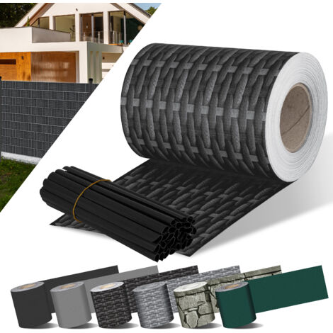 KESSER® PVC doble tela mosquitera rollo de tela mosquitera opaca  resistente a la intemperie y al viento  tela mosquitera jardín  35 m / ratán antracita